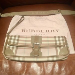 Burberry Beige Plaid Clutch Wristlet